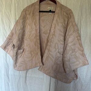 Women's  Matelasse Open-Front Kimono Sweater Jacket - ballet pink